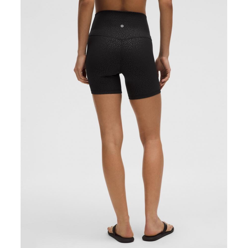 Lululemon Align  High Rise Short 6  Leopard Daisy Emboss Black