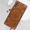 Mandala Floral Wood Phone Case For Samsung Galaxy S25 S26 Ultra S20 S21 S22 S23 S24 S10 Plus S25 FE Funda Cover