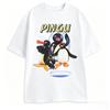 Pingu Noot Noot Graphic Tee Penguin Character Cartoon Print Vintage Washed Cotton Loose Oversized Casual Streetwear Tops For Men Women