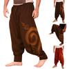 Men Ethnic Printed Overalls Casual Pocket Sport Yoga Work Casual Trouser Pants