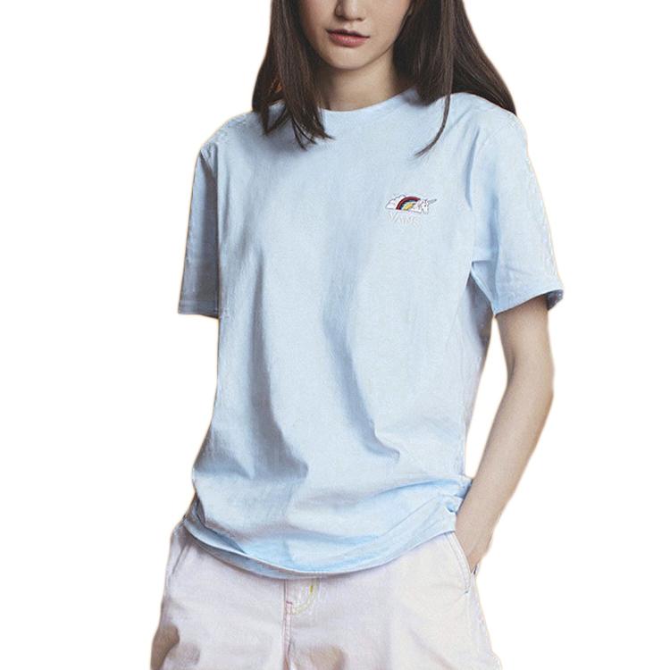 Vans Футболка с коротким рукавом и принтом единорога, женские топы, светло-голубые VN0A54IMUUU