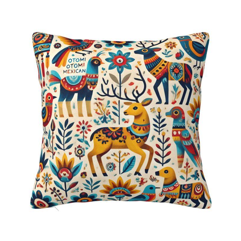 Mexican Flower Patchwork Print Cushion Cover x cm Polyester Velvet Throw Pillow Case For Sofa Decoration Bedding Pillowcase
