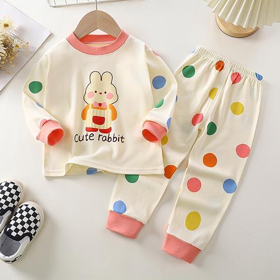 Winter Kids Long Sleeve O Neck T Shirt Pants Set Casual Baggy 2pcs Suit Cotton Cartoon Printes Outfit