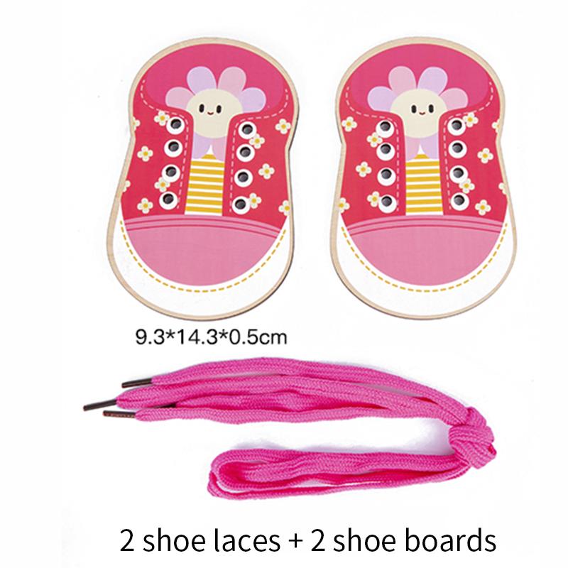 Детская игрушка для нанизывания Деревянная Монтессори Шнурки Пуговицы Одежда Обучение Жизненным Навыкам Учебное пособие Игра «Шнуровка одежды»