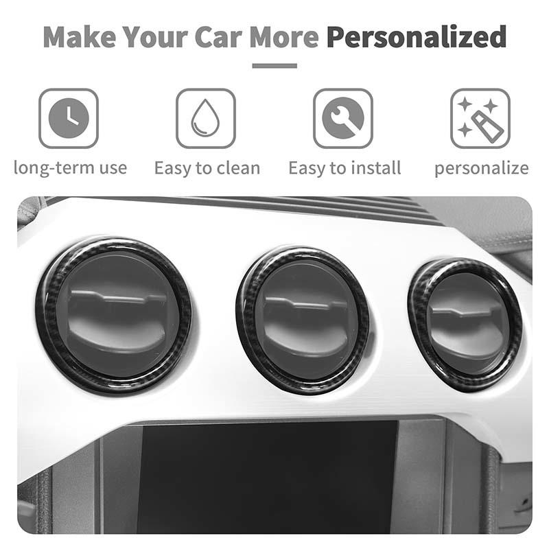 ABS Co-Pilot Center Console Decoration Steering Wheel Cover Sticker Fit For Ford Mustang 2015-2023 Interior Accessories