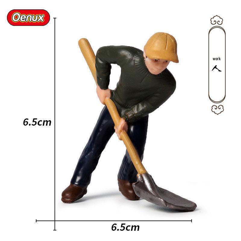 Plastic Farm Figures: Farmer, Woman, Ranch Worker, Police