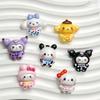 Sanrio Cartoon Glossy Photo Cards & Resin Ornaments DIY Kit: Cream Glue, Refrigerator & Phone Stickers, Keychain Decorative Materials