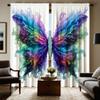 2pcs HD Multicolor Flowers Butterfly Decorative Curtain Color System Digital Printed Curtain Home Decoration Style Decoration