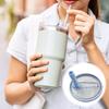 2 шт. 40 унций крышка для стакана с трубочкой с 2 трубочками герметичные многоразовые сменные крышки без запаха пылезащитная крышка для стакана Stanley