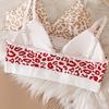 Комплект женского нижнего белья из 2 шт./компл., комплект нижнего белья с леопардовым принтом, регулируемый ремень, бесшовный беспроводной комплект с чашкой 3/4, мягкие эластичные антисептические трусики, бюстгальтер