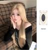 Женский длинный прямой кружевной парик с пробором посередине - Светло-золотой, Дышащая сетка, Реалистичный вид, Идеально подходит для летних фотосессий