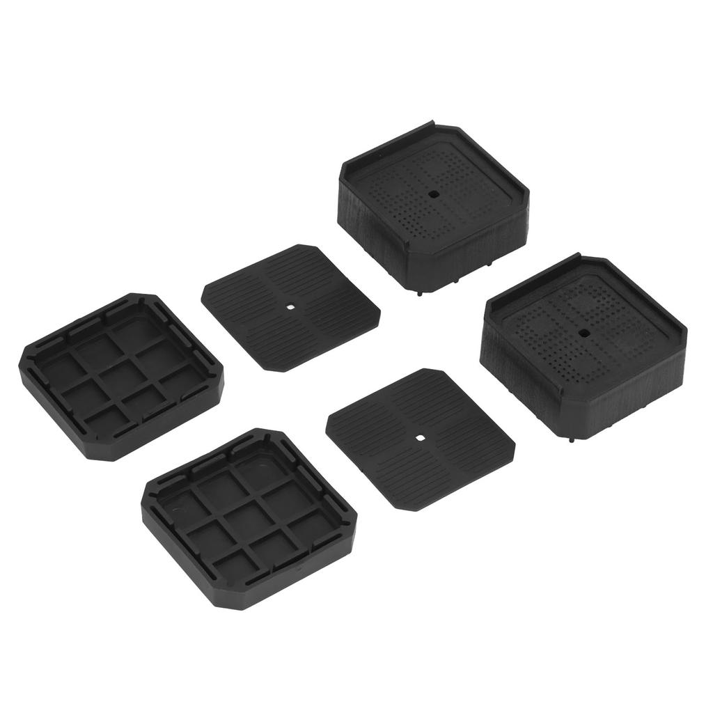 8 Set L Shaped Semi Covered Bed Risers Anti Slip Stackable Furniture Risers for Washing Machine Base Tables Chairs