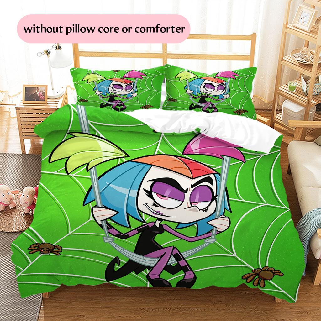 Little Bug Girl Pattern Bedding Quilt Set Home Decoration Gift (1 * duvet cover + 2 * pillowcase without core)