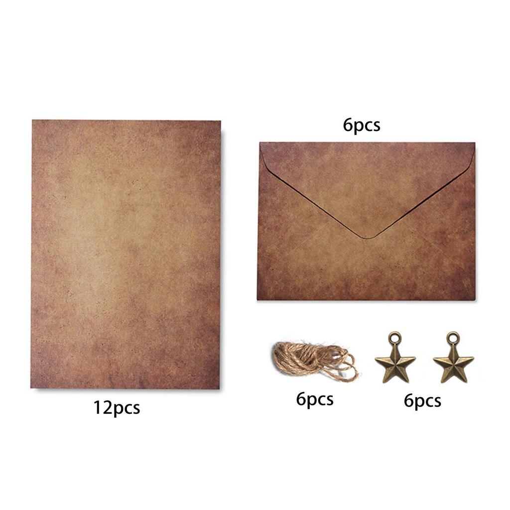 Parchment Antique Colored Printed Paper,Stationery Vintage Letter Writting Paper and Envelope for Craft, Invitations,