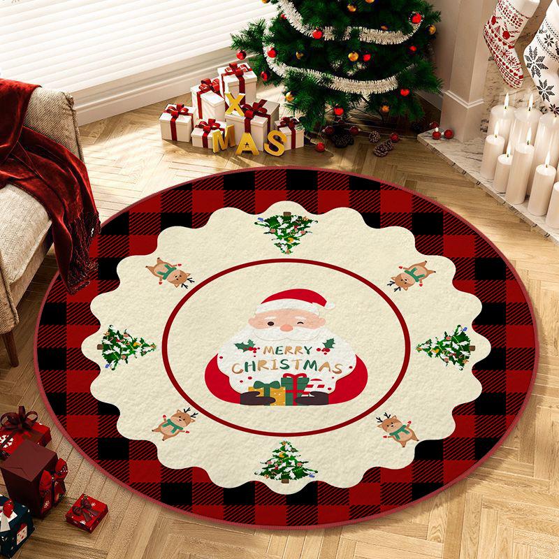 Большой круглый ковер из искусственного кашемира - гидрофобный и нескользящий, идеально подходит для гостиной или спальни