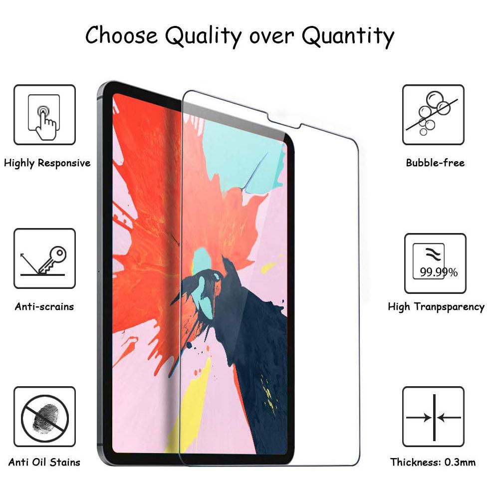 0.3mm Screen Protector for iPad Pro 12.9 (2022)/(2021)/(2020),2.5D Edge Tempered Glass HD Anti-Scratch Film,Support Face Unlock