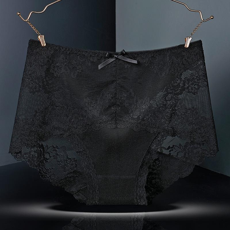 Женские кружевные трусики, сексуальное сетчатое нижнее белье, качественные трусики для здоровья, игривый бант, украшение, прозрачные удобные трусы больших размеров