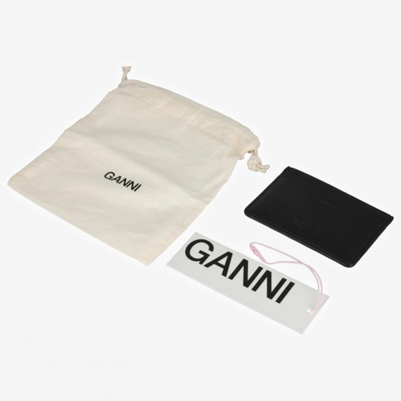 Кошелек-кардхолдер Ganni с бантом и логотипом-щенком A7035 099