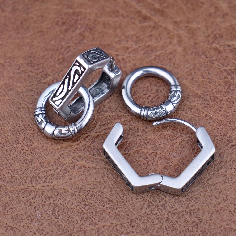 Серьги-подвески в скандинавском стиле из нержавеющей стали, нордические украшения, регулируемые, панк, унисекс, подарок для мужчин и женщин