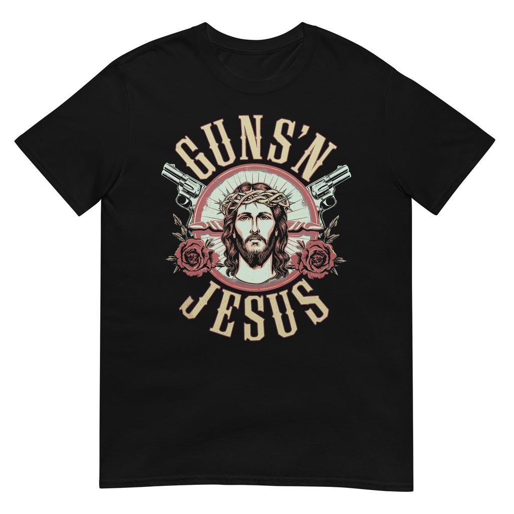 Gunns Jesus Christian Revolver Gun Lover TShirt