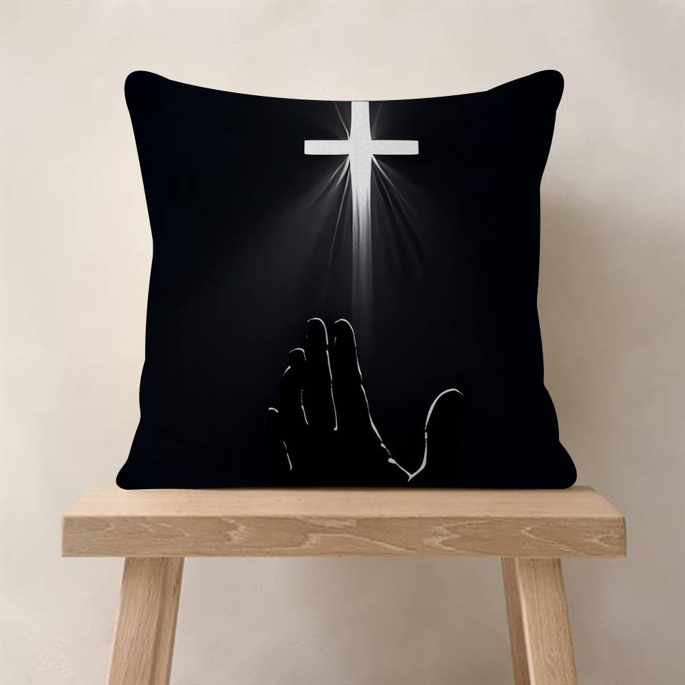 Son Of God Jesus Cross Holy Light Pillowcase Toon Gift Cushion Cover Bedroom Home Sofa Chair Seat Decor Pillow Case