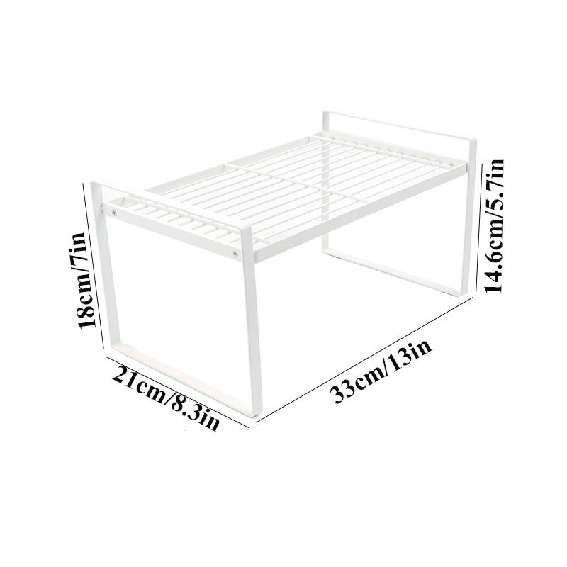 Kitchen Storage Shelf Cabinet Layered Organizers Rack Stackable Counter Shelves Rustproof Spice Rack Pot Bowl Dish Storage Rack