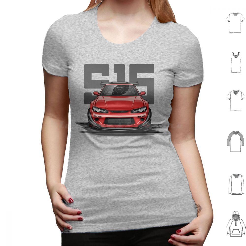 Silvia S15 Front Candy Red T Shirt 6xl Cotton Cool Tee Car Automotive Racing Vehicle Race Cool Sports Supercar Fitment Man
