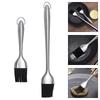 Stainless Steel Handle 2pcs Food Grade Silicone Grill Brush Removable Non Grill Oil Applicator Cleaning Brush
