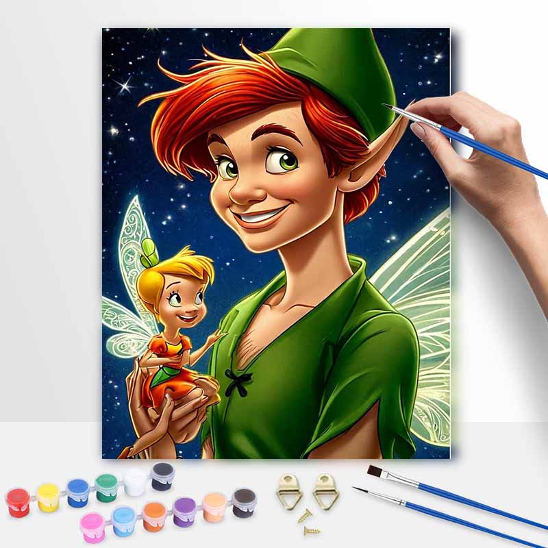Disney Набор для рисования маслом своими руками Питер Пэн Динь-Динь Декор для дома на стену Ручная работа Подарок Декор на холсте Комната Искусство и поделки Персонализированный