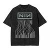 Washed T Shirt Nine Inch Nails NIN Fashion T-Shirt Street Streetwear Short Sleeve Summer Tops Tees Men Women Ins Y2k