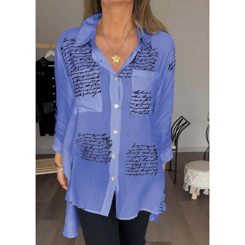 Модные свободные сексуальные повседневные рубашки больших размеров с принтом для женщин, весна и лето, новые нестандартные блузки с длинным рукавом, женские топы на пуговицах 26627