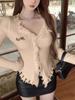 Women's Irregular Bodycon Knit Sweater - 2025 Spring/Autumn Long Sleeve Top