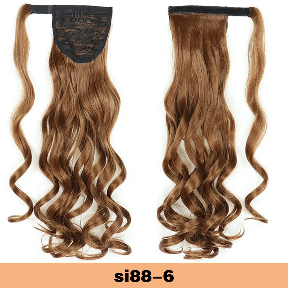 MISSQUEEN Synthetic Wrap Around Ponytail Extension Long Wavy Clip In Ponytail Wig For Elegant Women Daily Cosplay Party Use
