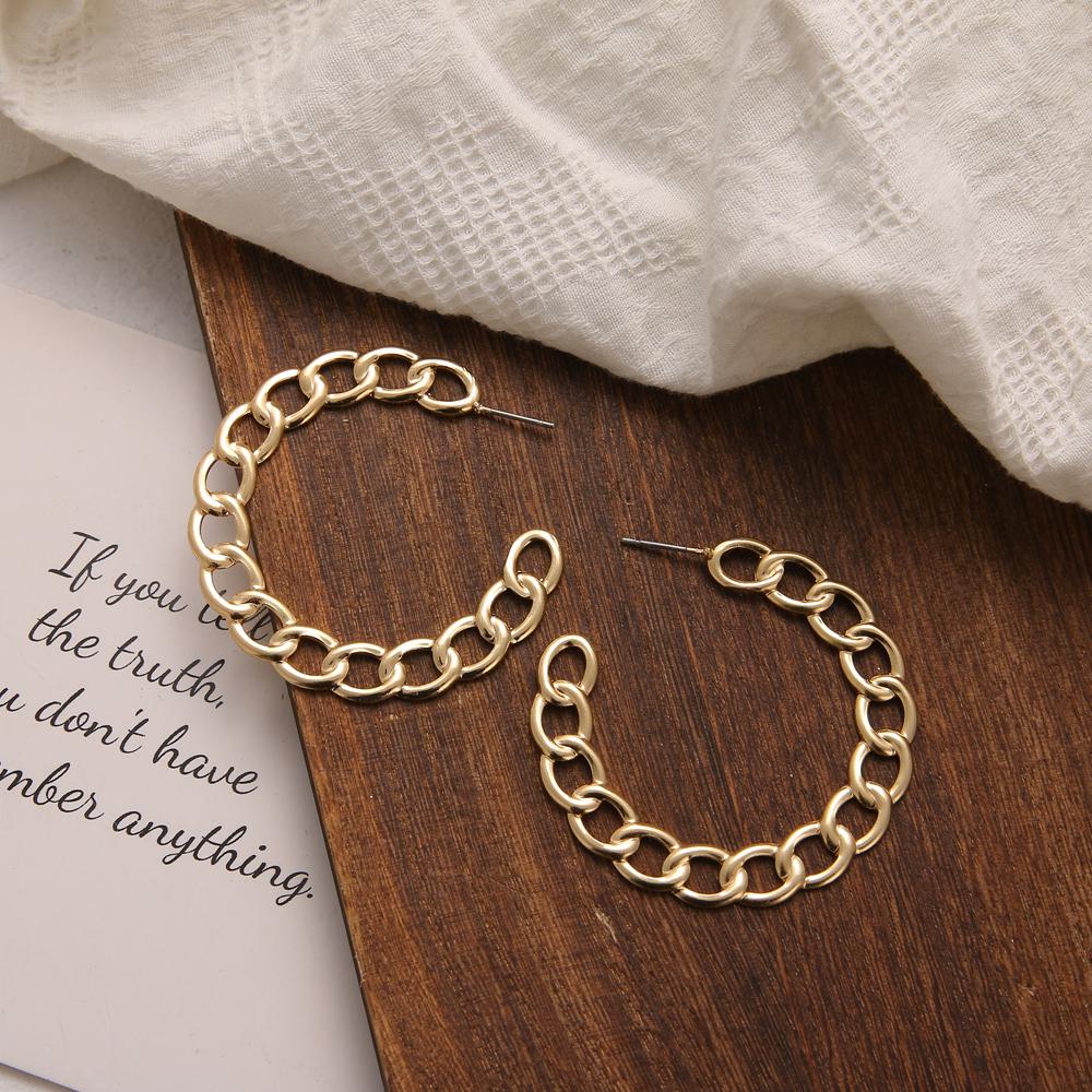 Простые креативные ретро преувеличенные полые круглые серьги-цепочки, женские индивидуальные геометрические серьги для девочек