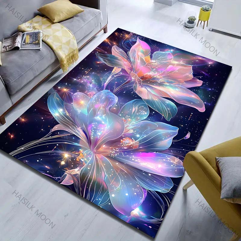 Multiple sizes Fantasy starry flowers Carpet for Living Room Bedroom Sofa Home Decor Rus Non-slip Floor Mat Luxury Gift