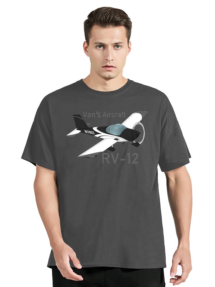 Новая летняя футболка с круглым вырезом, футболка с самолетом RV-12, хлопковая футболка с принтом, графическая, мужская одежда, футболка оверсайз, модные топы