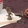 1Pc Antique Brass Eagle Crane Statue Small Ornaments Vintage Brass Animal Figurines Crafts Desk Home Decor Accessories Gifts