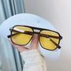 New Trendy Square Frame Sunglasses For Women Men Retro Anti-Uv Sunglasses Black Shades Glasses Punk Eyewear Beach Eye Protection