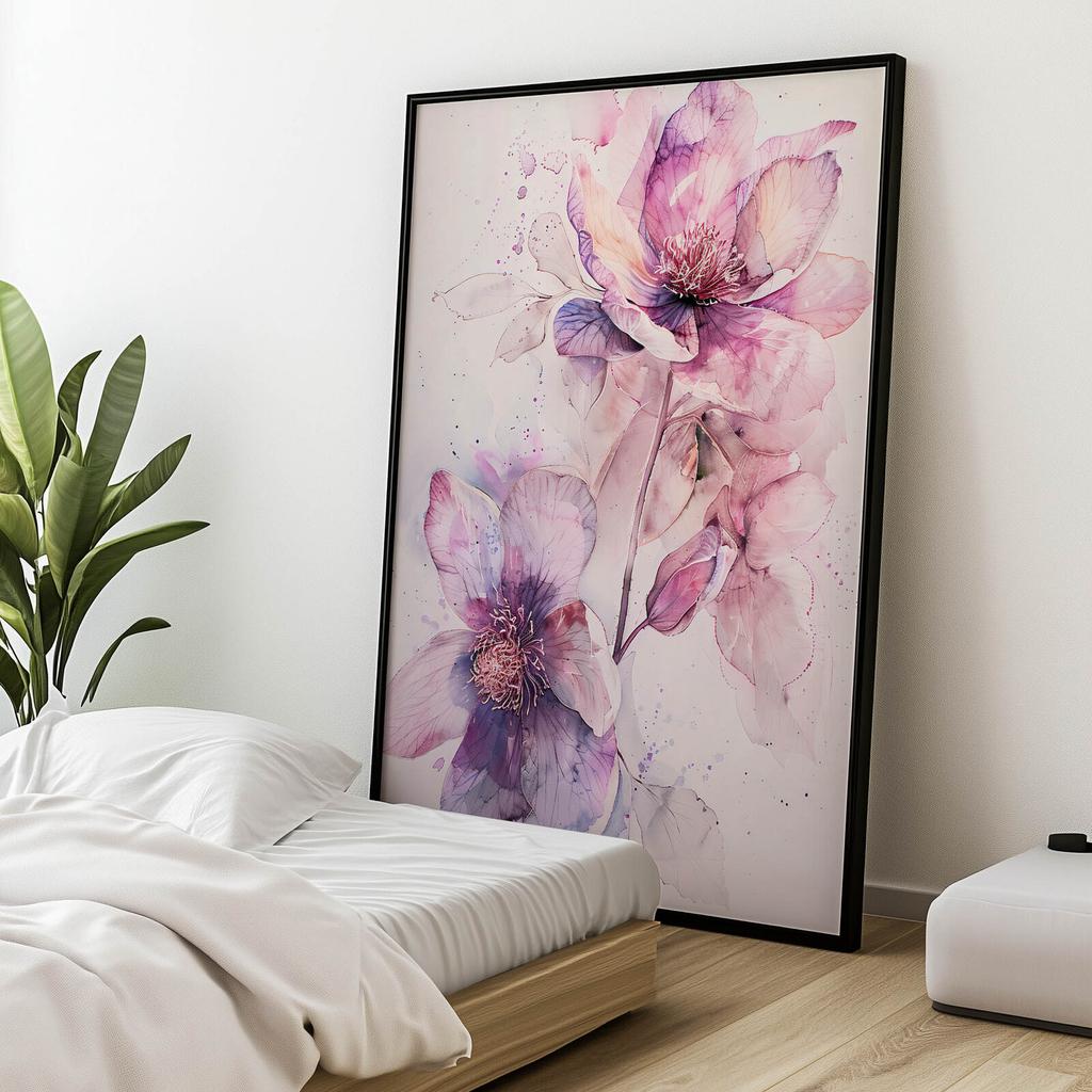 Kwiatowy Portret Wiosny Kwiatowy Portret Wiosny, 30X40 Cm, Rama Drewniana Ciemny Brąz, Papier Matowy 230 Gsm