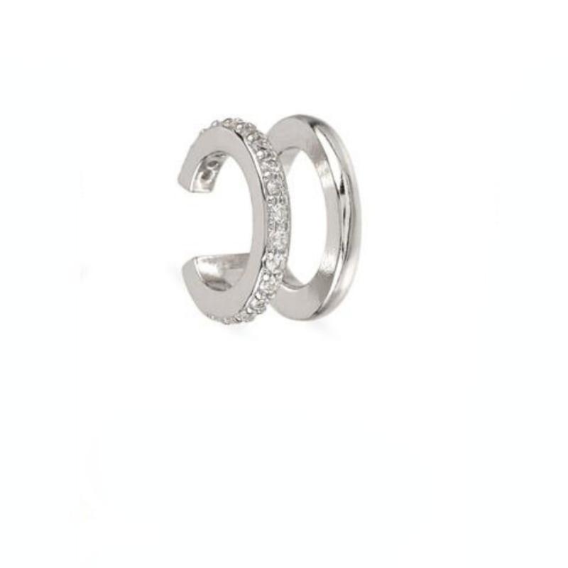 Изысканные серьги-клипсы без пирсинга с двойной петлей CZ для женщин, серьги-поддельные серьги для пирсинга хряща, 1 шт.