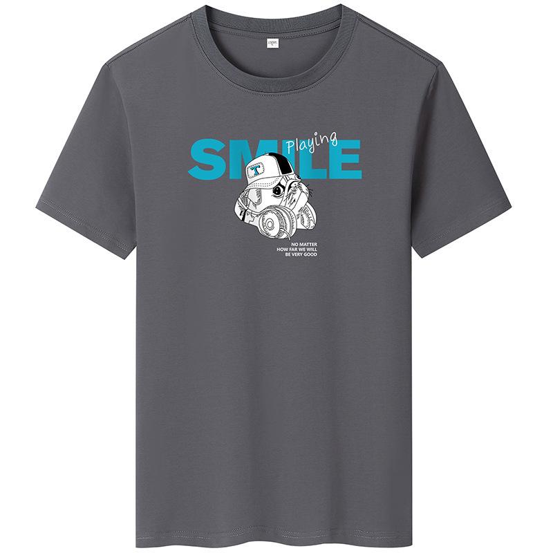 Мужская модная футболка с принтом улыбки, 7 цветов, футболка из чистого хлопка с короткими рукавами