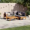 VidaXL Garden Lounge Set with Cushions 4 Pcs Solid Acacia Wood, Outdoor Sofa Set, Modular Sofa, Sofa 3214870