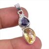 Натуральный цитрин, иолит, драгоценный камень, подвеска из серебра 925 пробы ручной работы, 1,50" L6n16