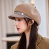 Корейская версия универсального теплого шерстяного берета для женщин, осенне-зимний ретро-берет, утолщенная шляпа художника, большой обхват головы, кепка газетчика