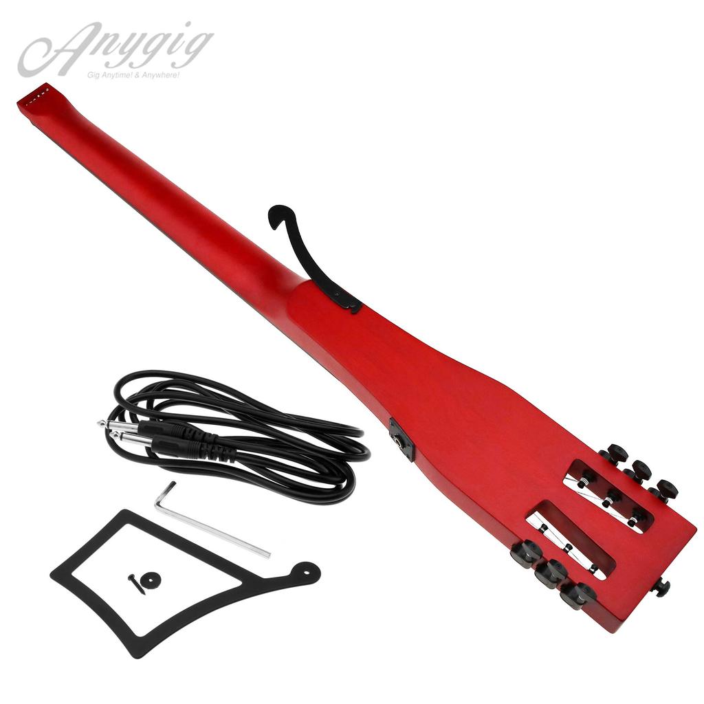 Anygig Portable Travel Electric Guitar 82CM Cherry Full Scale with Gig Bag for Right Handed 1.6KG 25.5"