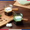 Кофейная чашка стеклянная градуированная чашка для измерения экстракции итальянского эспрессо деревянная ручка чашка в унциях