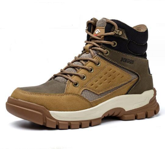 Модные высокие рабочие ботинки, противоударные и противопрокольные рабочие ботинки со стальной головкой, износостойкие защитные армейские ботинки D118