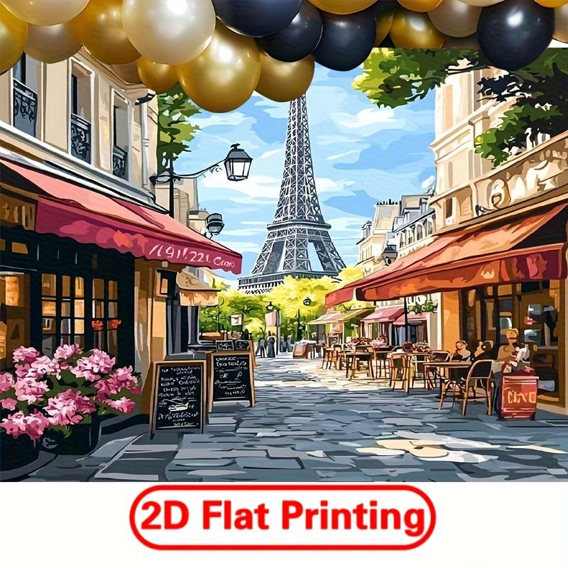 2D Plane - Modern 2D plane city street scene banner made of polyester fabric suitable for photography backgrounds and parties