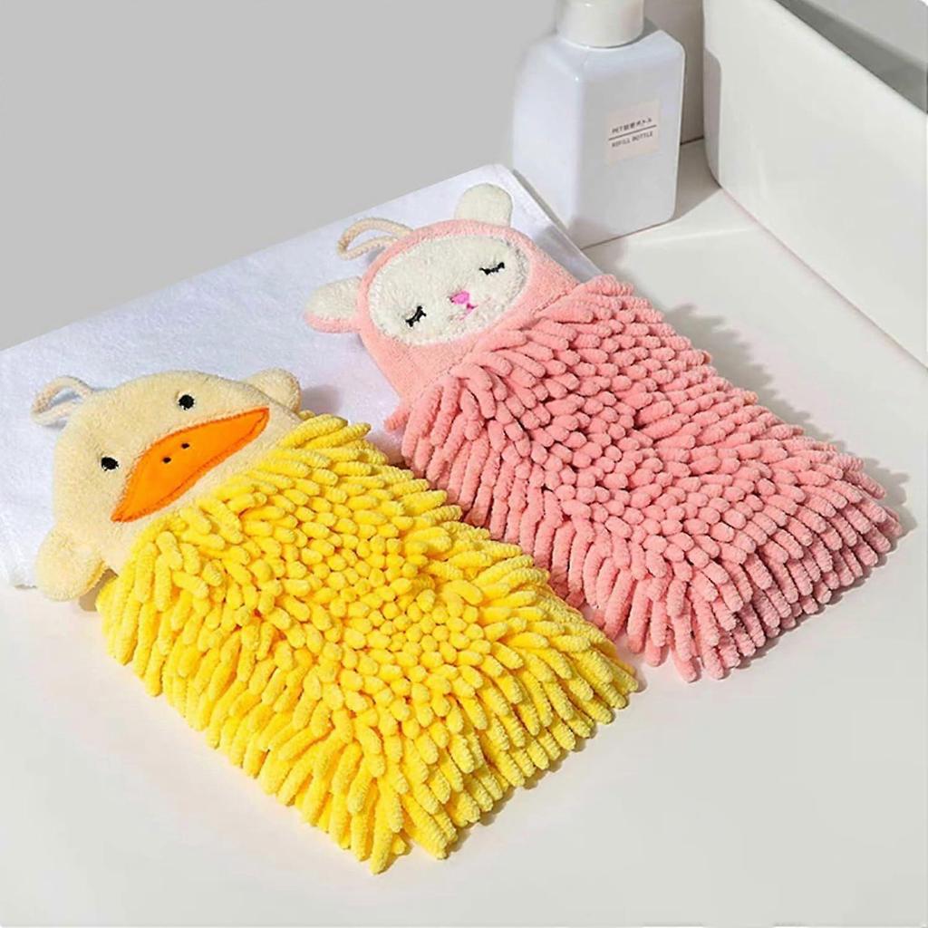 Microfibre Towel 2 Pieces Chenille Towels Children's Towel for Children, Soft Absorbent Towel Bath Towel Set, Hanging Quick Drying Towels