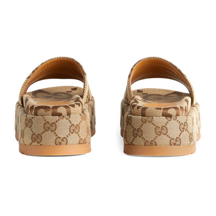 Gucci Женская платформа-сандалия Gg Lame 'Camel Monogram' Женский 623212 UKO00 2580